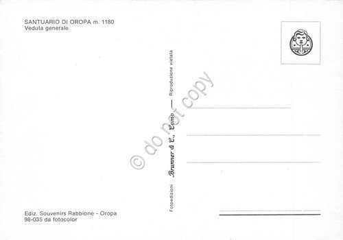 Cartolina Oropa Santuario Veduta generale Madonna a destra (Biella)