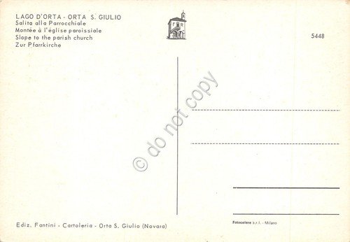 Cartolina Orta San Giulio salita alla Parrocchiale (Novara)