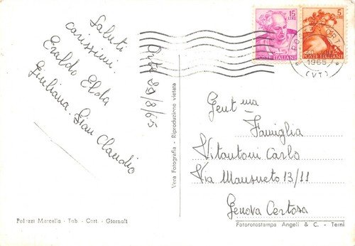 Cartolina Orte Panorama dal Autostrada del Sole 1965