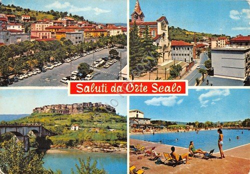 Cartolina Orte Scalo 4 vedute panorama piscina (Viterbo) | Immagine principale