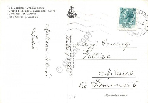 Cartolina Ortisei Panorama 1975 (Bolzano) | Immagine Gallery 2