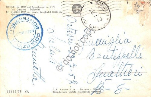 Cartolina Ortisei Panorama Sassolungo Val Gardena Dolomiti 1957 | Immagine Gallery 2