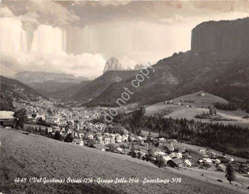 Cartolina Ortisei Val Gardena Gruppo Sella Sassolungo panorama 1956 Foto …