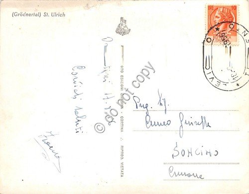 Cartolina Ortisei Val Gardena Gruppo Sella Sassolungo panorama 1956 Foto …