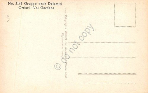 Cartolina Ortisei Val Gardena Panorama Gruppo delle Dolomiti n.3148 1928