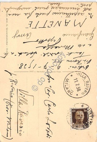 Cartolina Ortisei verso il Sassolungo Crocifisso 1938