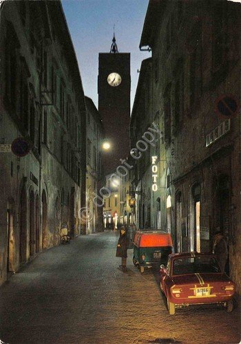 Cartolina Orvieto Corso Cavour Notturno 1973 auto d'epoca animata negozio … | Immagine principale