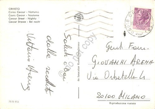 Cartolina Orvieto Corso Cavour Notturno 1973 auto d'epoca animata negozio … | Immagine Gallery 2