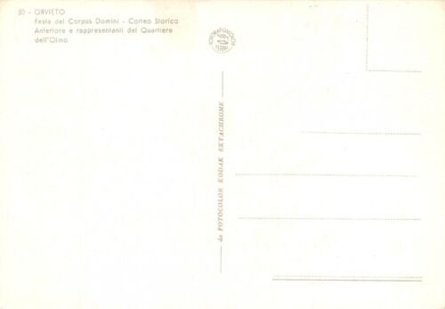 Cartolina Orvieto Corteo Storico Anteriore Rappresentanti Quartiere Olmo Costumi