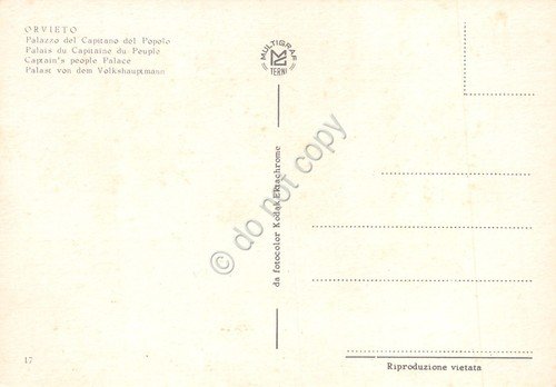 Cartolina Orvieto Palazzo del Capitano del Popolo mercato bancarelle animata | Immagine Gallery 2