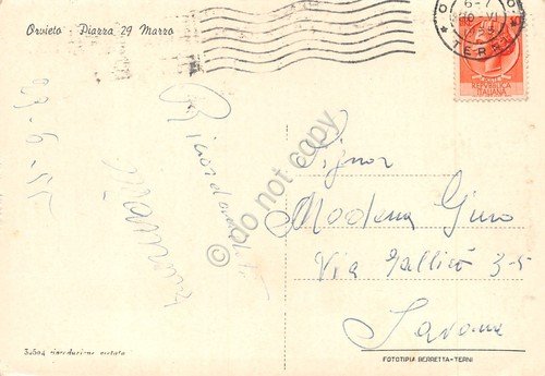 Cartolina Orvieto Piazza 29 Marzo 1955