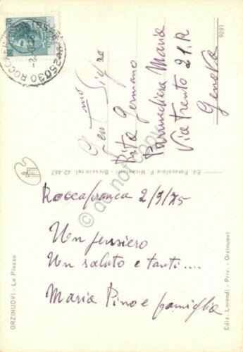Cartolina Orzinuovi la Piazza tabacchi auto d'epoca 1975 | Immagine Gallery 2