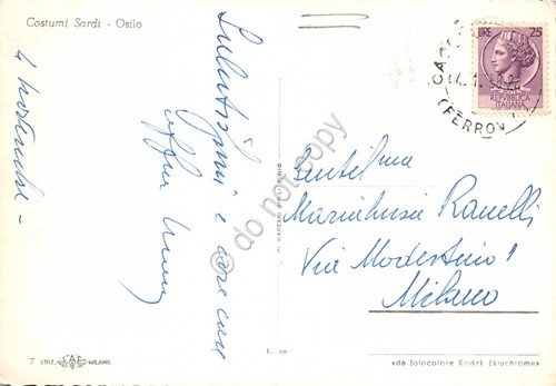 Cartolina Osilo Costumi Sardi con gregge 1958 | Immagine Gallery 2