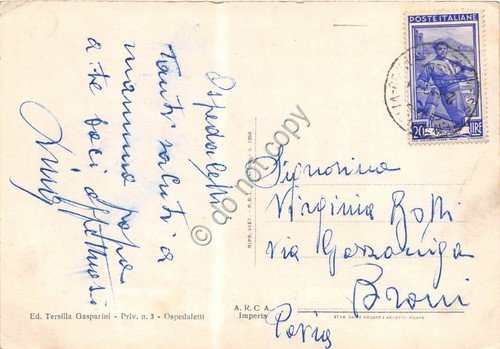 Cartolina Ospedaletti Ligure Riviera dei Fiori Casinò anni '50