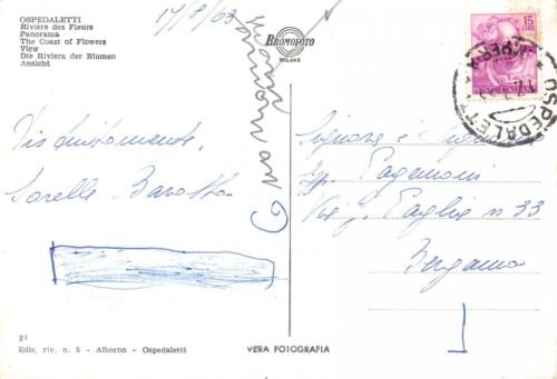 Cartolina Ospedaletti panorama anni '60
