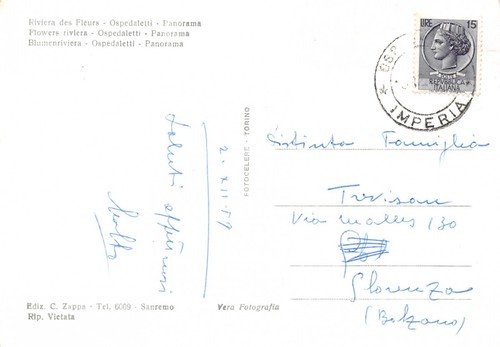 Cartolina Ospedaletti Panorama dall'alto 1959 | Immagine Gallery 2