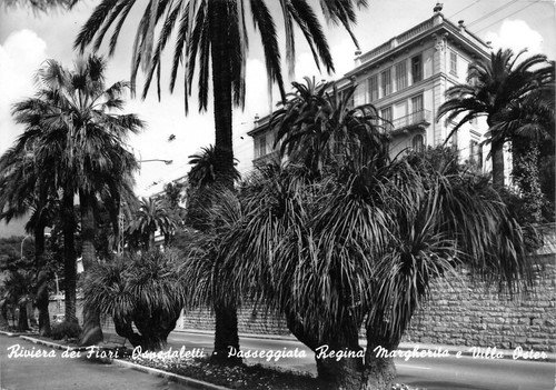 Cartolina Ospedaletti Passeggiata Regina Margherita e Villa Oster
