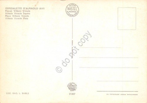Cartolina Ospedaletto d'Alpinolo Piazza Vittorio Veneto