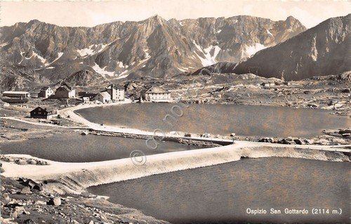 Cartolina Ospizio San Gottardo Panorama 1955 lago | Immagine principale