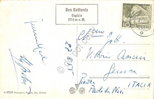 Cartolina Ospizio San Gottardo Panorama 1955 lago | Immagine Gallery 2