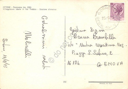 Cartolina Ottone Panorama 1973