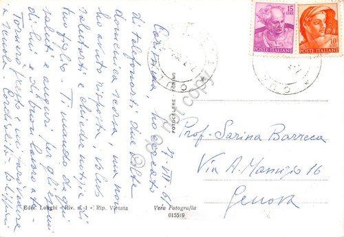 Cartolina Oulx panorama con strada a destra paese e montagne … | Immagine Gallery 2