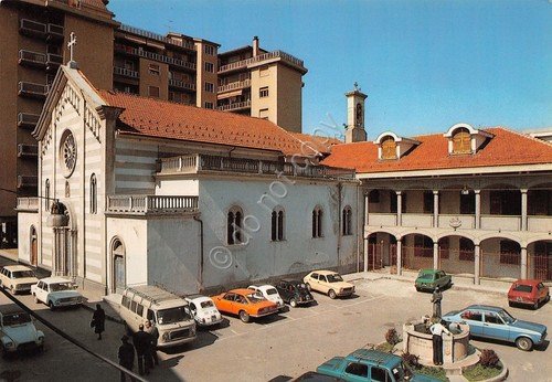 Cartolina Ovada Piazza Cappuccini Auto d'epoca 1987