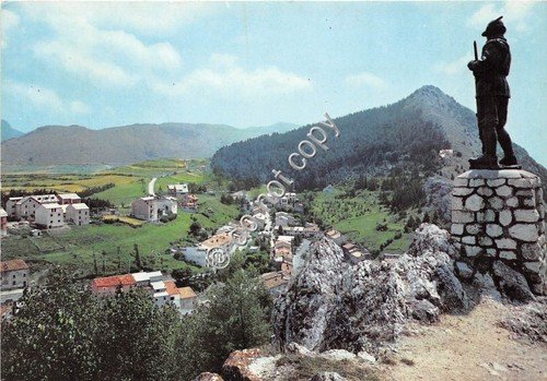 Cartolina Ovindoli Panorama e Monumento all' Alpino