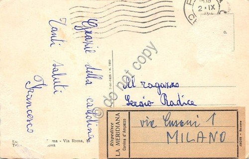 Cartolina Padova Basilica con Monumento a Gattamelata etichetta rispedire a | Immagine Gallery 2