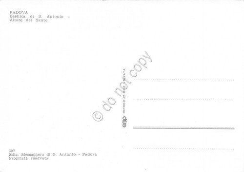 Cartolina Padova Basilica del Santo Altare