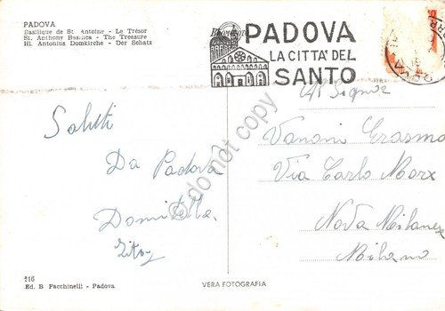 Cartolina Padova Basilica S. Antonio Timbro a targhetta Padova | Immagine principale