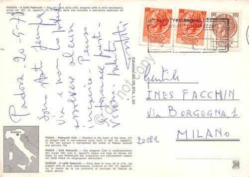 Cartolina Padova Caff? Pedrocchi Edicola animata 1970 grinze | Immagine Gallery 2