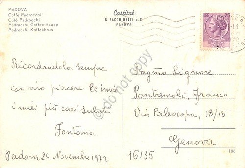 Cartolina Padova Caffè Pedrocchi dall'alto 1972 | Immagine Gallery 2