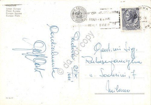 Cartolina Padova Largo Europa 1964