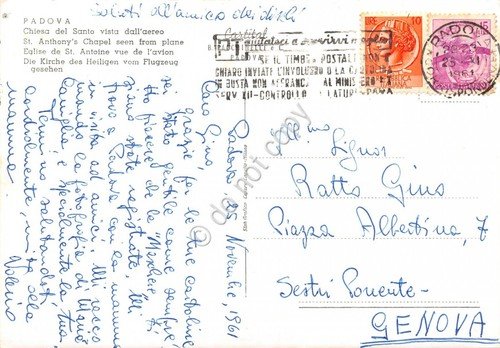 Cartolina Padova Panorama aereo della Chiesa di S. Antonio 1961 | Immagine Gallery 2