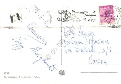 Cartolina Padova Piazza del Santo con Basilica 1963 timbro Buona …