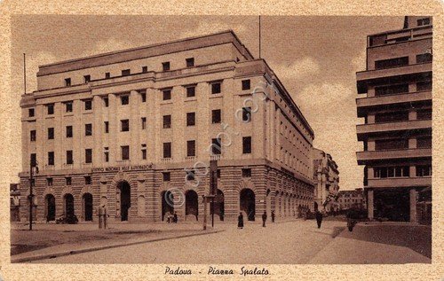 Cartolina Padova Piazza Spalato animata anni '30