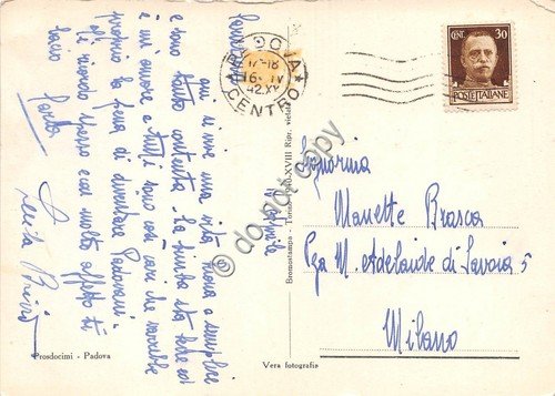 Cartolina Padova Piazza V. Emanuele e Loggia Amulea Animata 1942 | Immagine Gallery 2