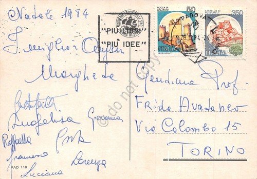 Cartolina Padova Vedute timbro a targhetta Più libri più idee … | Immagine principale