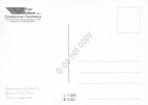 Cartolina Padre Pio Beatificazione timbro filatelico 2002