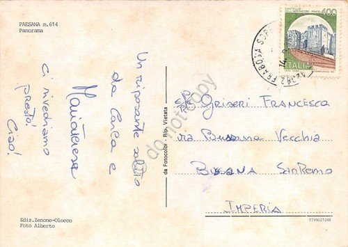 Cartolina Paesana Panorama (Cuneo)