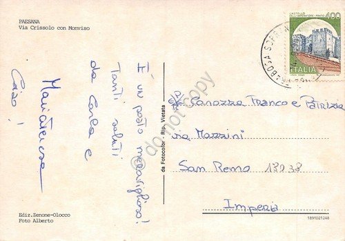 Cartolina Paesana Via Crissolo con Monviso | Immagine Gallery 2