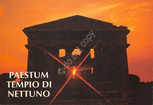 Cartolina Paestum Tempio di Nettuno al tramonto | Immagine principale