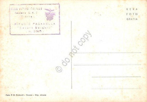 Cartolina Paganella Rifugio Cesare Battisti Timbro rifugio (Trento) | Immagine Gallery 2