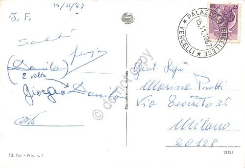 Cartolina Palazzolo Vercellese Fiume Po con barca colorata 1967 | Immagine Gallery 2