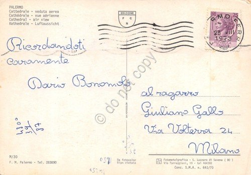 Cartolina Palermo Cattedrale e veduta aerea 1973 | Immagine Gallery 2