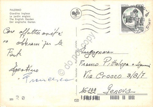 Cartolina Palermo Giardino Inglese | Immagine Gallery 2