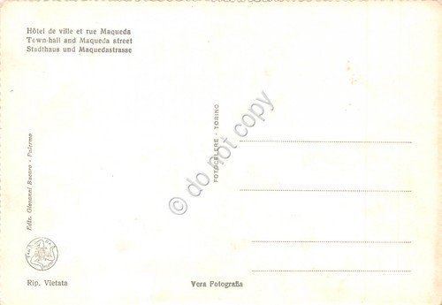 Cartolina Palermo Municipio e Via Maqueda auto d'epoca animata anni …