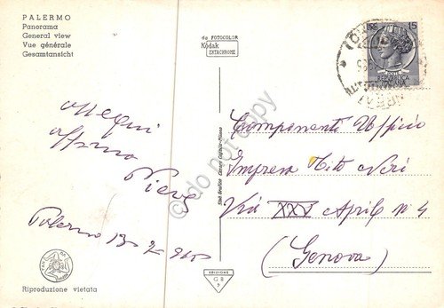 Cartolina Palermo Panorama 1965 | Immagine Gallery 2