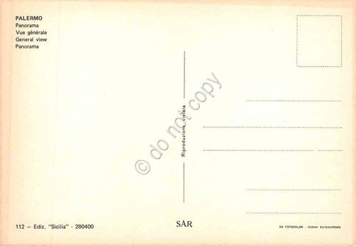 Cartolina Palermo Panorama aereo stadio anni '70